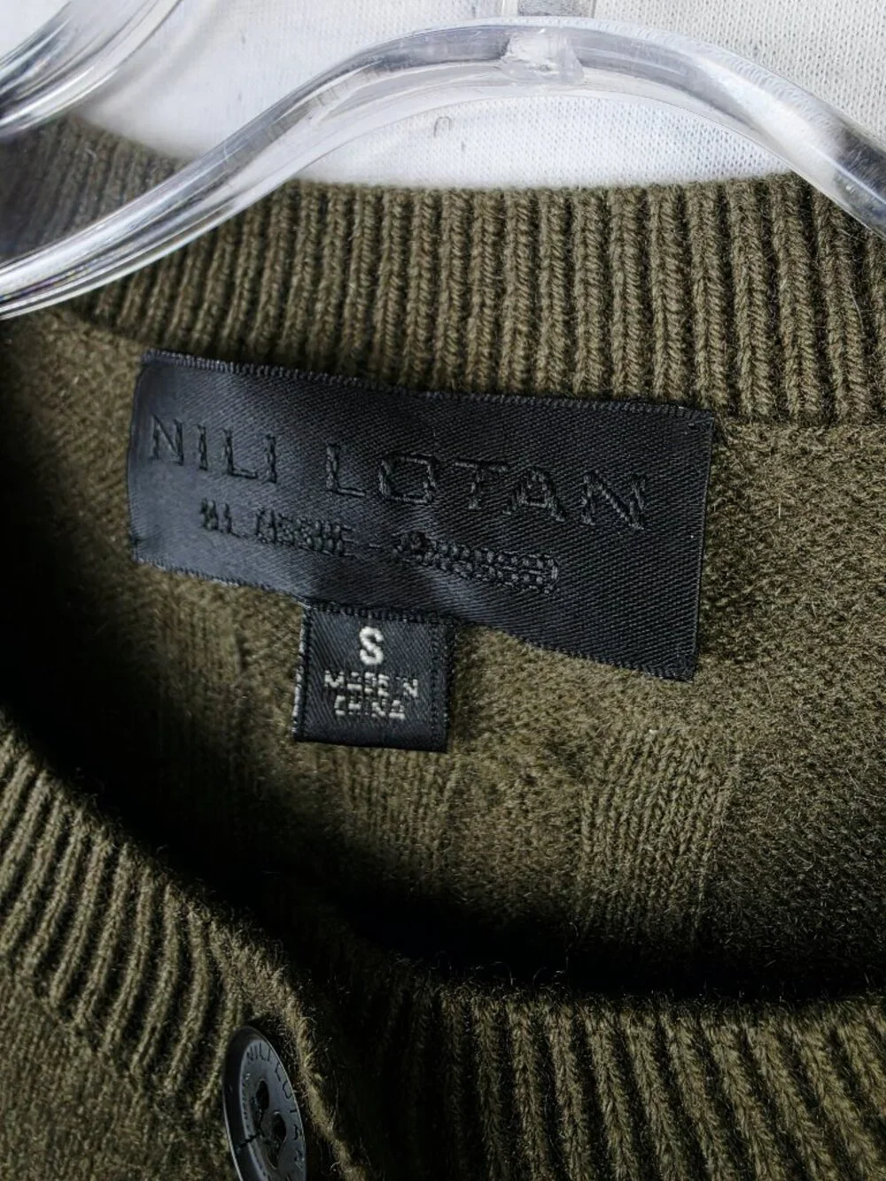 Nili Lotan March Cashmere Cardigan in Dark Moss size S